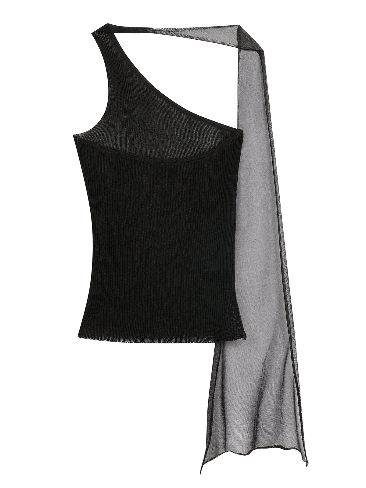 Asymmetric Sheer Rib Top - Image 3